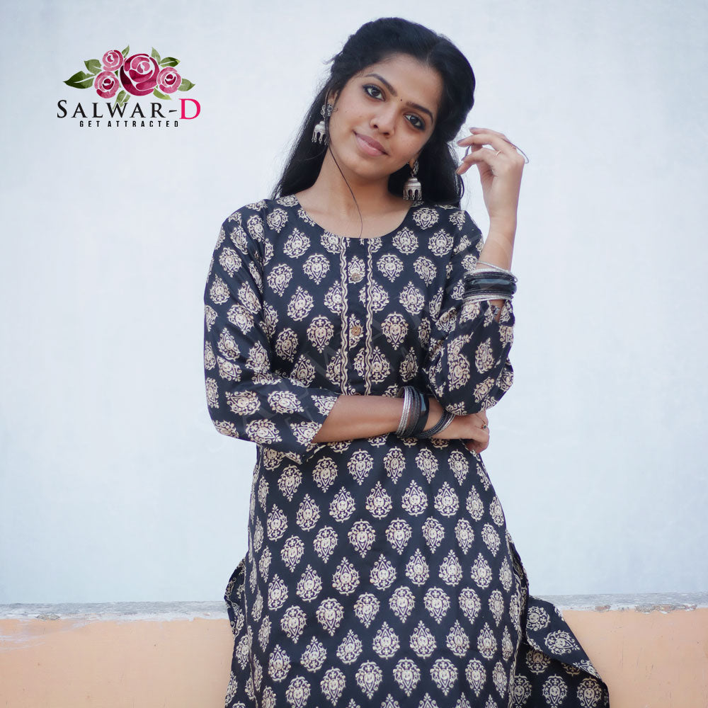 BLACK KURTI SET