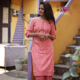 PEACH KURTI SET