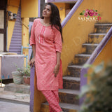 PEACH KURTI SET