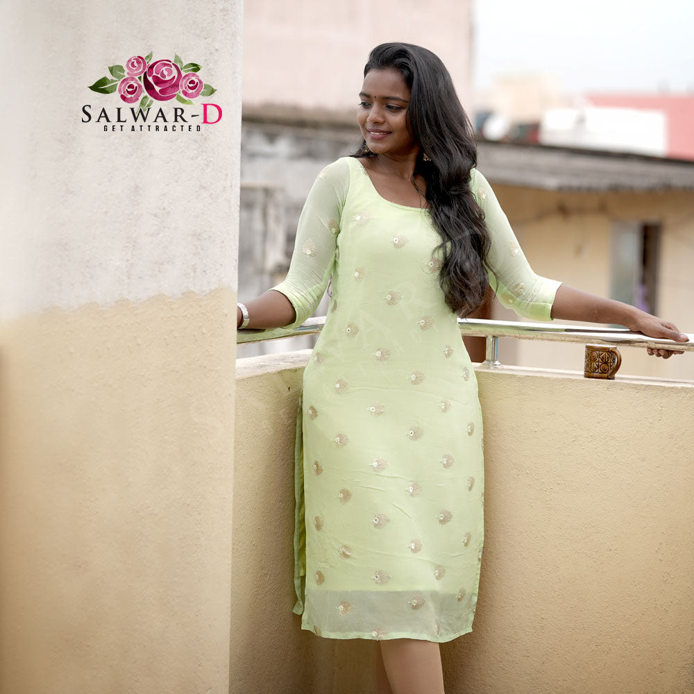 GREEN DESIGNER KURTI
