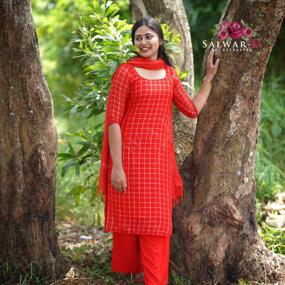 Red straight kurti