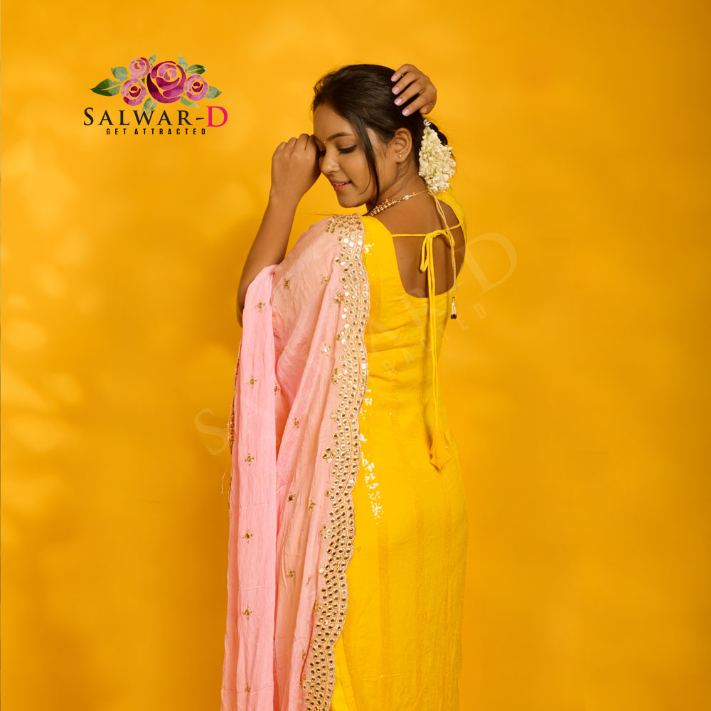 Yellow Designer Kurti Set