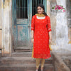 Red straight cut kurti