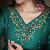 GREEN A LINE KURTI