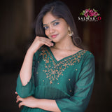 GREEN A LINE KURTI
