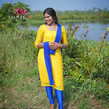 Yellow straight cut kurti
